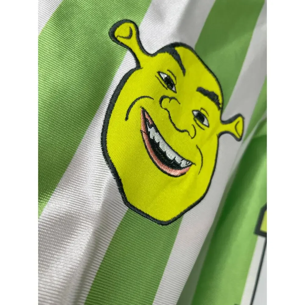 Shrek Soccer Jersey Shirt Mens Large Green White Striped VNeck DreamWorks NEW - Picture 16 of 16
